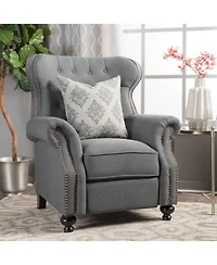 Streamdale Charcoal Push Back Recliner with Rolled Arms