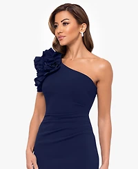 Xscape Women's One-Shoulder Ruffle Ball Gown