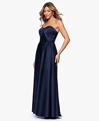 Xscape Women's Hammered Satin Strapless Gown