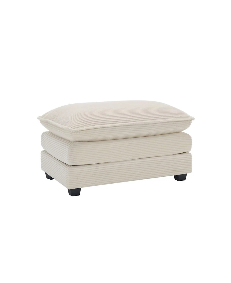 Streamdale Furniture Streamdale Beige Corduroy Ottoman Footstool for 2, 3, and 4 Seater Sofas