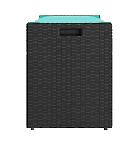 vidaXL Patio Storage Bench with Cushion Black 39.4" Poly Rattan