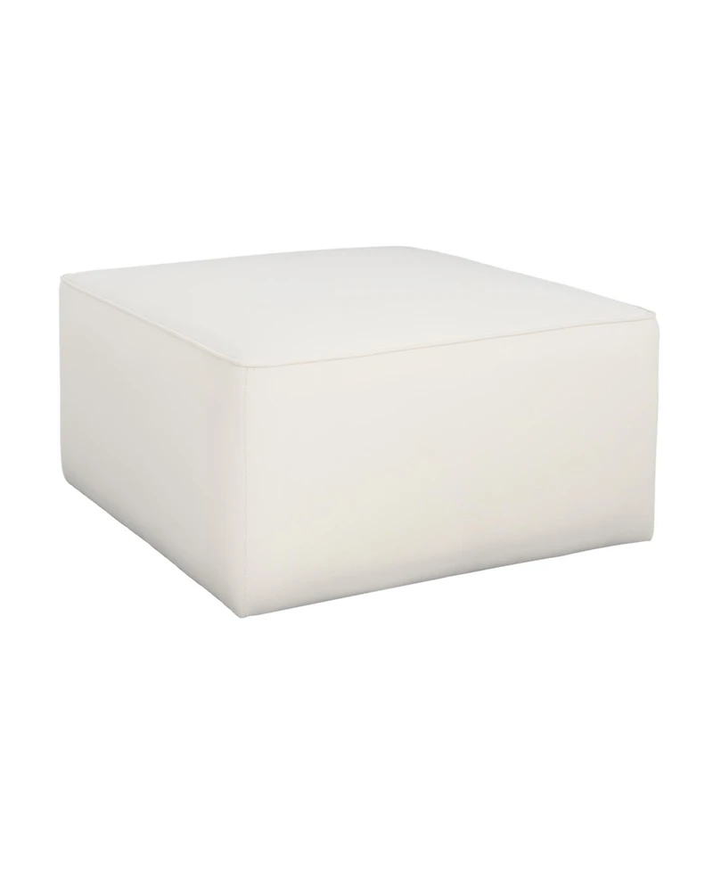 Streamdale Furniture Upholstered Square Ottoman, Cream