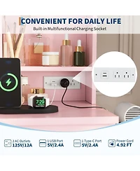 gaomon Vanity Desk with Mirror and Lights - Modern Makeup Dressing Table Outlets