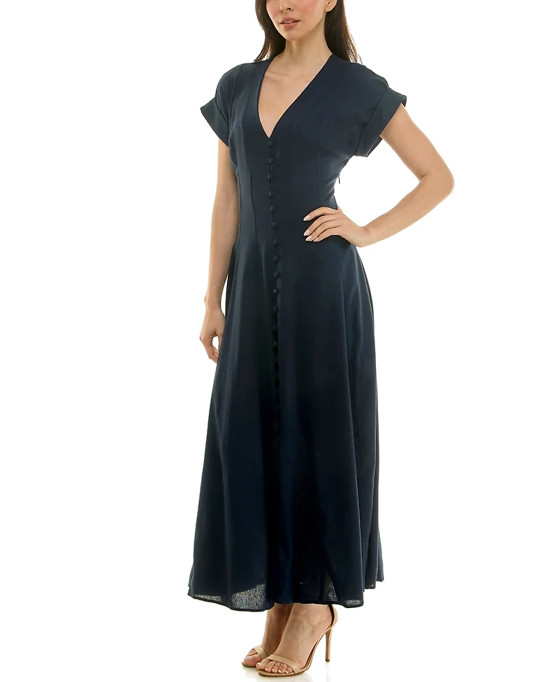 Taylor Women's Button-Front A-Line Dress