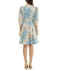 Taylor Women's V-Neck Floral A-Line Dress