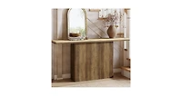 Tribesigns Farmhouse Fluted Console Table for Entryway, 63-Inch Long Wooden Sofa Table Behind Couch for Living Room