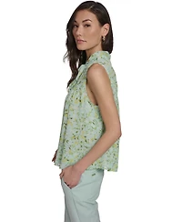 Tommy Hilfiger Women's Floral Vine Pintuck Top