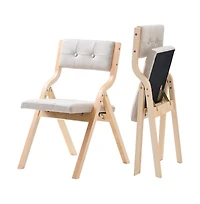 Slickblue Set of 2 Wooden Folding Chairs with Soft Padded Cushions