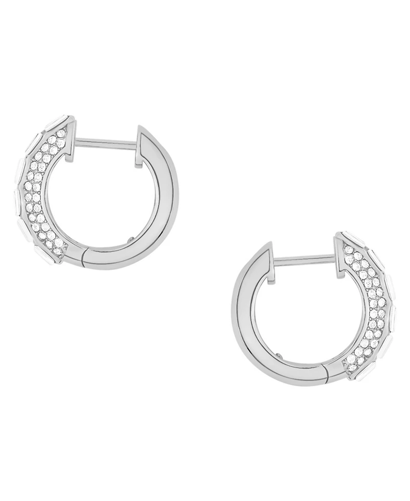 And Now This Crystal Pave Silver-Plated Brass Hoop Earrings, Macy's Exclusive