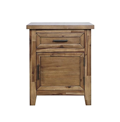 Jofran Claremont Transitional Rustic Wood Accent End Table with Storage
