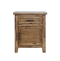 Jofran Claremont Transitional Rustic Wood Accent End Table with Storage