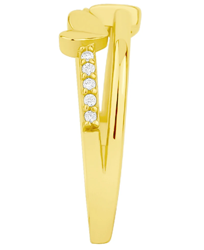 And Now This 2-Pc. Cubic Zirconia 18k Gold Plated Brass Ring Set, Macy's Exclusive