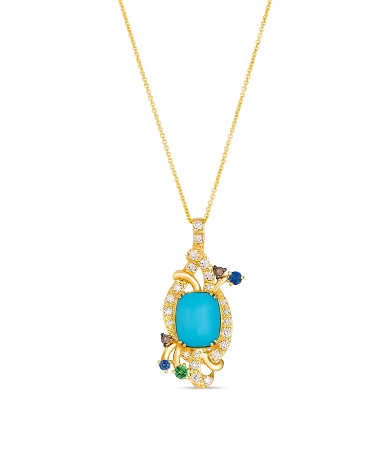 Le Vian Multi-Gemstone (2.75 ct. t.w.) and Diamond (0.35 ct. t.w.) Pendant Necklace in 14k Honey Gold