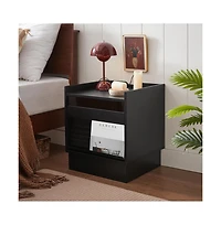 Cesicia Modern Nightstand Smart Bedside Table with 2 Drawers