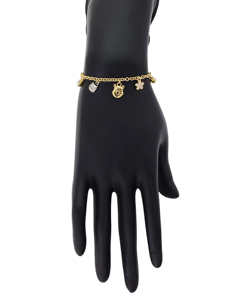 Disney Winnie Hunny Flower Glass Teardrop Bolo Bracelet