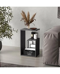 Lovmor Everet 25" High 3-Tier Open Shelf Side Table, Onix