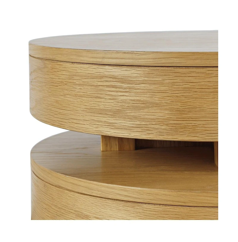 Jofran Brix Mid-Century Modern Floating Sculpture Layered Round End Table