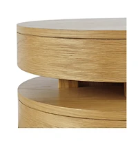 Jofran Brix Mid-Century Modern Floating Sculpture Layered Round End Table