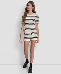 Dkny Jeans Women's Striped Sweater Shorts