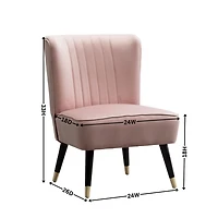 Simplie Fun Contemporary Velvet Upholstered Accent Chair, Blue