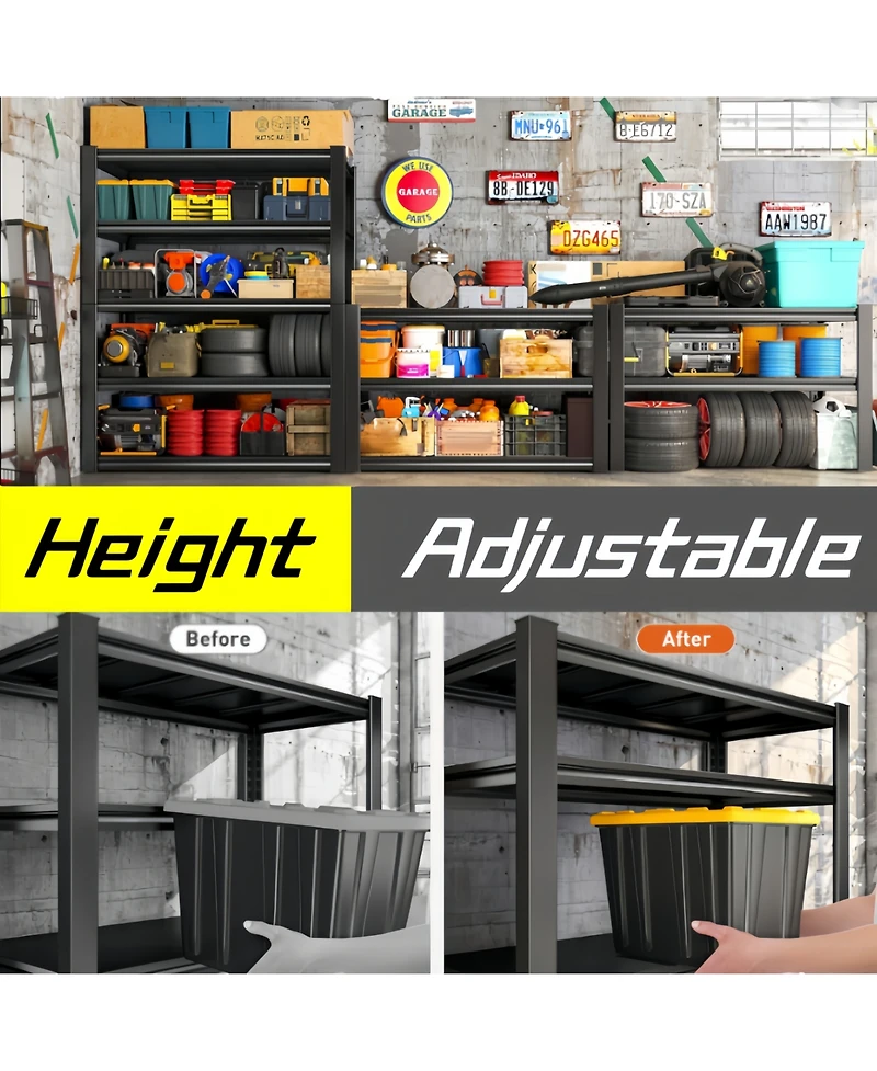 Streamdale Furniture 5-Tier Heavy-Duty Metal Storage Shelves, Adjustable for Garage, Basement, Kitchen