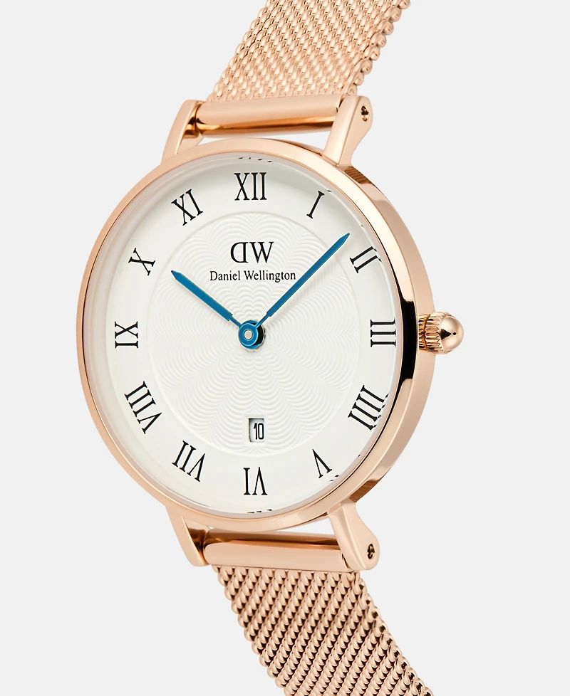 Daniel Wellington Women's Date Rose Gold-Tone Stainless Steel Watch