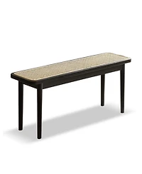 Streamdale Furniture Modern Oak Wood Dining with Rattan Detail Bench