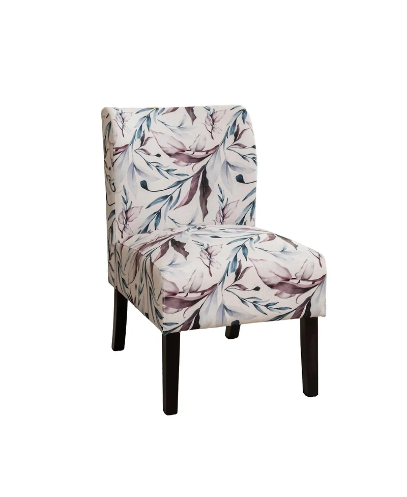 Streamdale Furniture Capa Print Fabric Armless Contemporary Chair, Purple Floral
