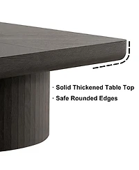 Streamdale Furniture Streamdale Modern Black Wood Veneer Coffee Table with Parquet Pattern