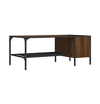 vidaXL Coffee Table Brown Oak and Black Engineered Wood and Metal Medium