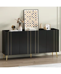 Streamdale Furniture Modern Luxe Shoe & Tv Cabinet with Gold Doors