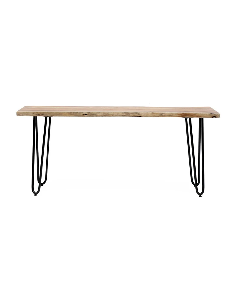 Streamdale Furniture Modern Industrial Acacia Wood Dining Bench