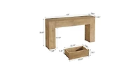 Tribesigns 63-Inch Wooden Console Table with 2 Hidden Drawers