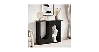Tribesigns 39.4'' Black Console Table, Narrow Sofa Table Behind The Couch with Arched Design