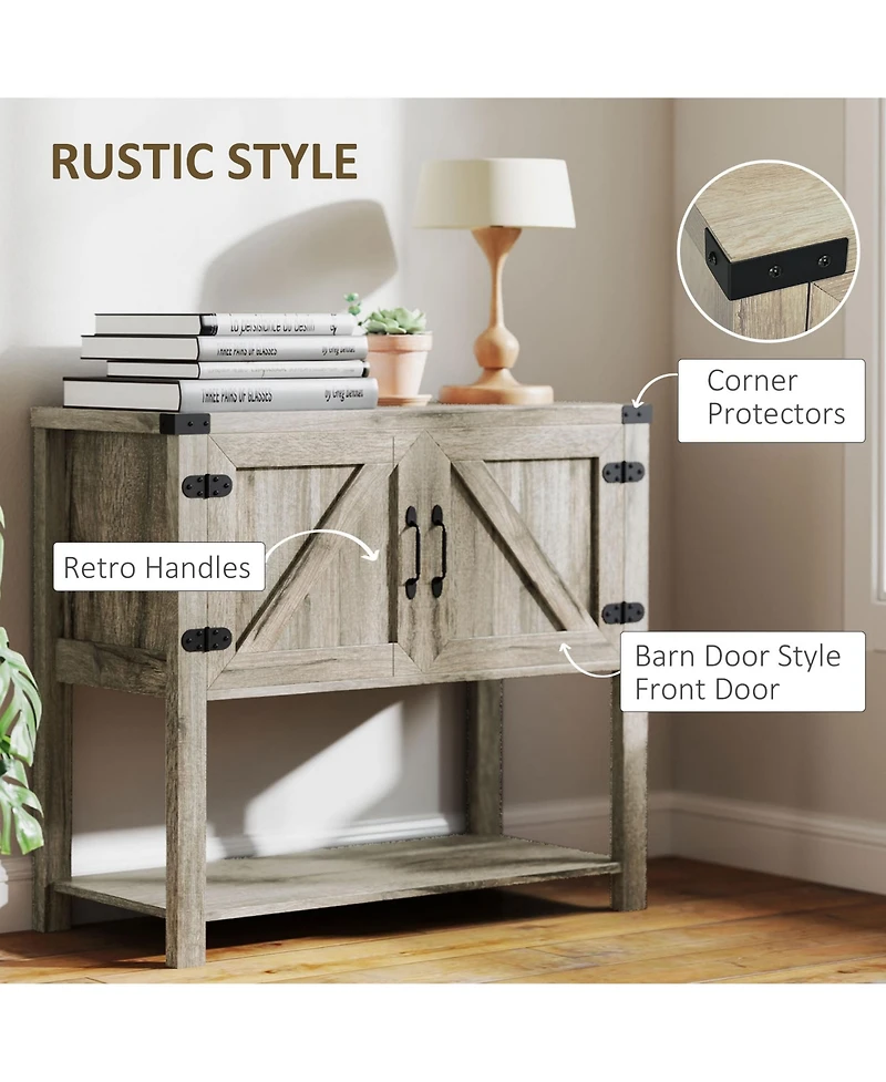 Homcom Multipurpose Corner Pantry w/Buffet Server Countertop Surface, Easy To Clean