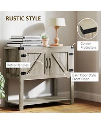 Homcom Multipurpose Corner Pantry w/Buffet Server Countertop Surface, Easy To Clean