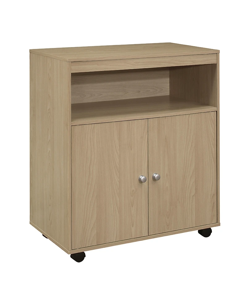 Kings Brand Furniture Vericombe 2-Door Accent Cabinet Microwave Kitchen Cart
