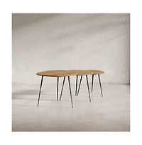 Jofran Reeves Abstract Contemporary Solid Acacia Wood Nesting End Tables (Set of 3