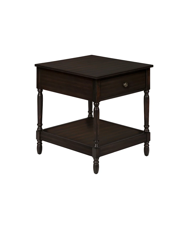 Lovmor Accent Table, 2 Tier, End, Side Table, Square, Nightstand, Bedroom, Lamp, Brown Veneer, Traditional