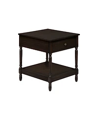 Lovmor Accent Table, 2 Tier, End, Side Table, Square, Nightstand, Bedroom, Lamp, Brown Veneer, Traditional