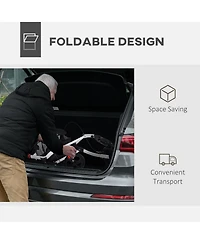 Homcom Upright Walker, Walking Aid Rolling Walker with Tray