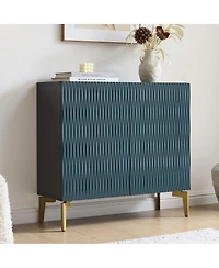 Kings Brand Furniture George Console Table for Entryway, Wood Sofa Table, Elegant Hallway Tables (Black Frame, White Door)