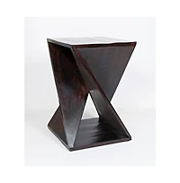 Jofran Global Archive Solid Mango Hardwood Modern Angled Jasper Table