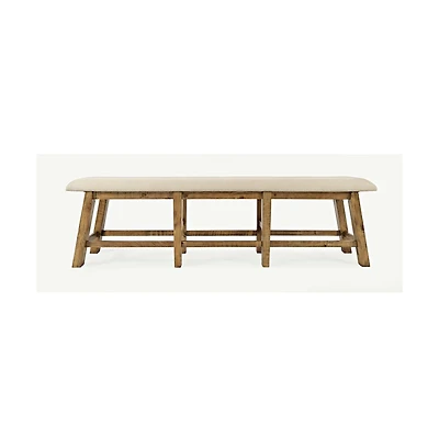 Telluride Rustic Farmhouse Solid Wood Upholstered 85" Counter Height Bench