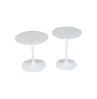 Jofran Camille Solid Marble and Iron Modern Luxury Accent Tables (Set of 2