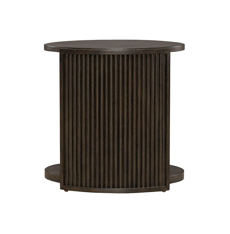 Liberty Furniture City View Chairside Table for Living Room- Coffee Bean Oak Wood