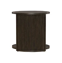 Liberty Furniture City View Chairside Table for Living Room- Coffee Bean Oak Wood