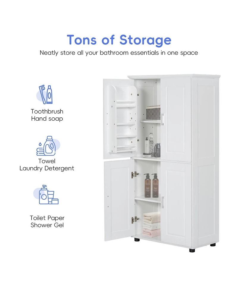 Lovmor High-Quality Mdf Bathroom Cabinet with Adjustable Shelves