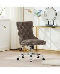 Streamdale Furniture Streamdale Modern Chenille Tufted Office Chair with Chrome Base (Gray