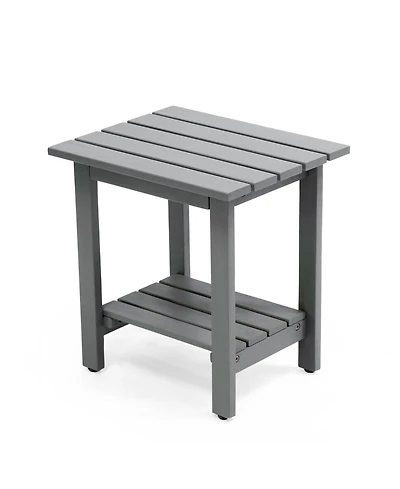 Jonathan Y Kellie 16.1" Cottage Classic Slatted Solid Acacia Wood Indoor/Outdoor Side Table with Shelf